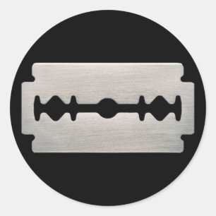 PUNK ROCKER RAZOR BLADE RUNDER AUFKLEBER