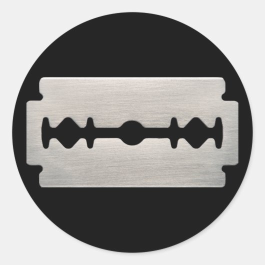 PUNK ROCKER RAZOR BLADE RUNDER AUFKLEBER (Vorderseite)