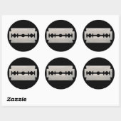 PUNK ROCKER RAZOR BLADE RUNDER AUFKLEBER (Blatt)
