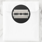 PUNK ROCKER RAZOR BLADE RUNDER AUFKLEBER (Tasche)