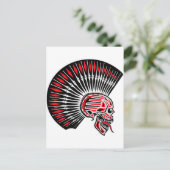 Punk Rocker Skull Tattoo Postkarte (Stehend Vorderseite)