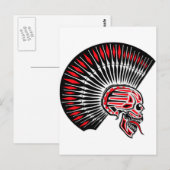 Punk Rocker Skull Tattoo Postkarte (Vorne/Hinten)