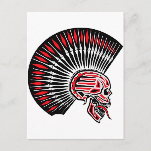 Punk Rocker Skull Tattoo Postkarte (Vorderseite)