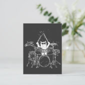 Punk Rockstar Kitten Kitty Cat Drummer Punk Postkarte (Stehend Vorderseite)