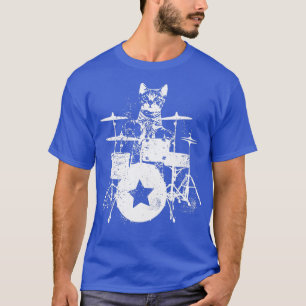 Punk Rockstar Kitten Kitty Cat Drummer SpielDru T-Shirt