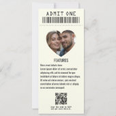 Punk-Romantik-Rock-’n’-Roll-Hochzeitsticket Einladung (Rückseite)
