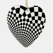 Punk-Rücken-Schachbrett in Schwarzweiß Keramik Ornament (Rechts)