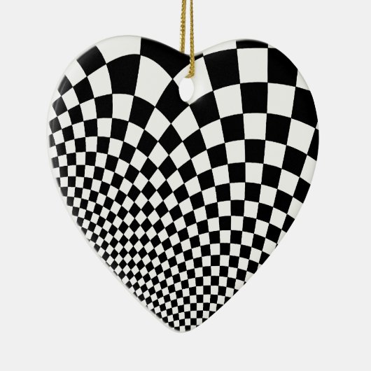 Punk-Rücken-Schachbrett in Schwarzweiß Keramik Ornament (Rechts)