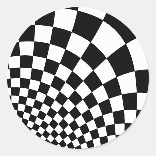 Punk-Rücken-Schachbrett in Schwarzweiß Runder Aufkleber (Vorderseite)