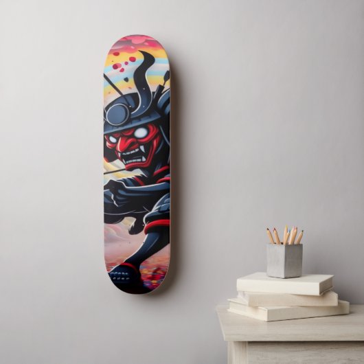 Punk Samurai Skateboard (Wandkunst)
