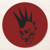Punk-Schädel Runder Pappuntersetzer (Vorderseite)