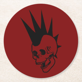 Punk-Schädel Runder Pappuntersetzer