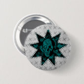 Punk-Schädeltaste (Aquamarin) Button (Vorne & Hinten)
