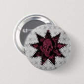 Punk-Schädeltaste (dunkelrosa) Button (Vorne & Hinten)
