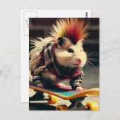 Punk Skateboarding Hamster Postkarte (Vorne/Hinten)
