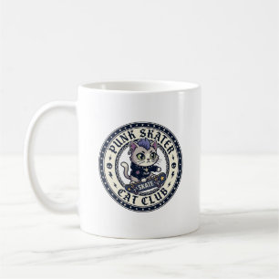 Punk Skater Katze Lustiges Katzenliebhaber-Design  Kaffeetasse