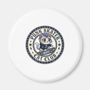 Punk Skater Katze Lustiges Katzenliebhaber-Design  Magnet