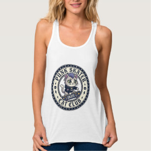 Punk Skater Katze Lustiges Katzenliebhaber-Design Tank Top