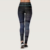 Punk/Skater-Patchwork Denim-Design Leggings (Rückseite)