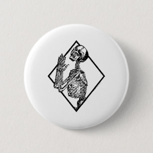 Punk Skeleton Hands Gebet Goth Metal Halloween G Button
