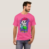 Punk Skeleton mit Spray kann Künstlerstraße Fraffi T-Shirt (Vorne ganz)