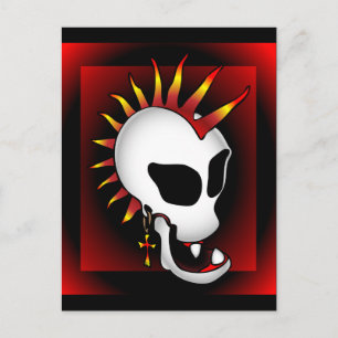 PUNK SKULL-3 POSTKARTE