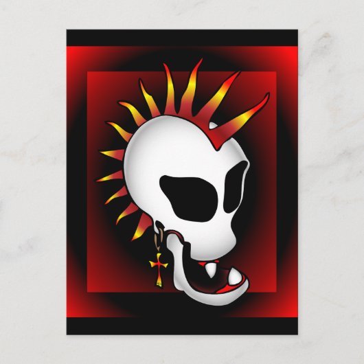 PUNK SKULL-3 POSTKARTE (Vorderseite)