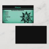 Punk Skull Business Card, Sea Green Visitenkarte (Vorne/Hinten)