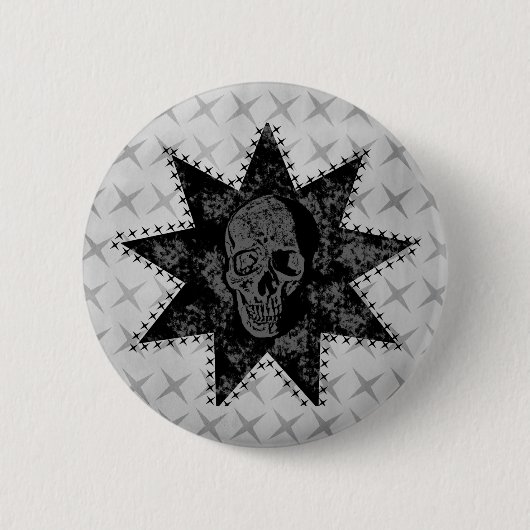 Punk Skull Button (grau) (Vorderseite)
