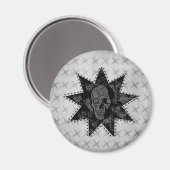 Punk Skull Magnet (grau) (Vorderseite/Rückseite)