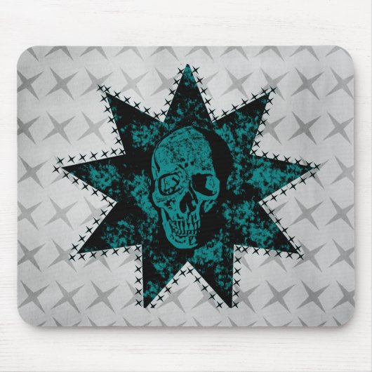 Punk Skull Mousepad (Aquamarin) (Vorne)