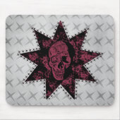 Punk Skull Mousepad (Dark Pink) (Vorne)