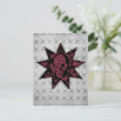 Punk Skull Postcard (Dunkelrosa) Postkarte (Stehend Vorderseite)