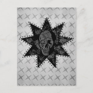Punk Skull Postcard (grau) Postkarte