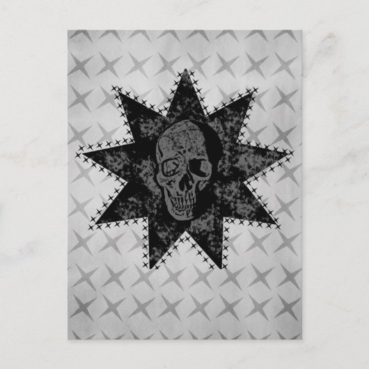 Punk Skull Postcard (grau) Postkarte (Vorderseite)