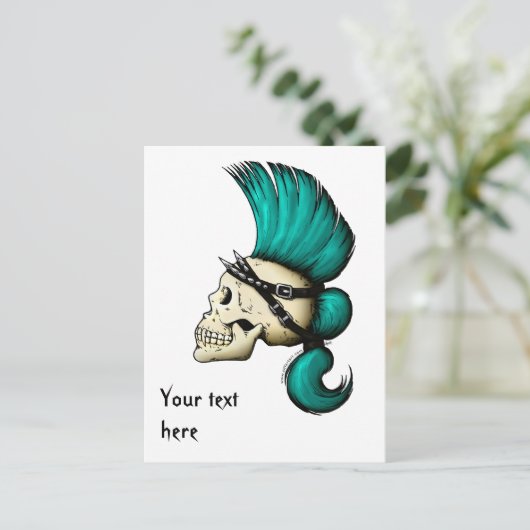 Punk Skull Postkarte (Stehend Vorderseite)
