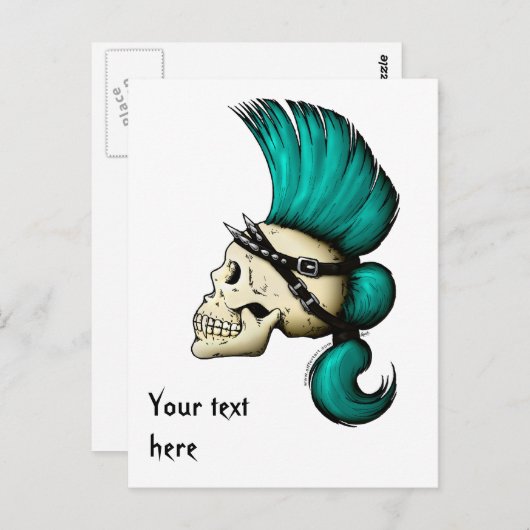 Punk Skull Postkarte (Vorne/Hinten)