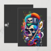 Punk Skull Postkarte (Vorne/Hinten)