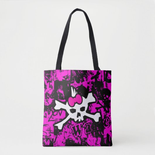 Punk Skull Princess Tote Bag Tasche (Vorderseite)