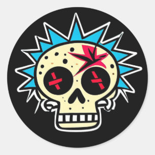 'PUNK SKULL' RUNDER AUFKLEBER