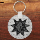 Punk Skull Schlüsselanhänger (grau) (Vorderseite)