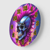 Punk-Skull-Wall-Uhr Große Wanduhr (Winkel)