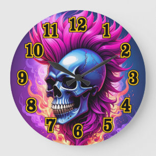 Punk-Skull-Wall-Uhr Große Wanduhr