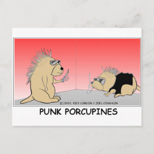 Punk-Stachelschweine Lustige Geschenke T-Shirts & Postkarte