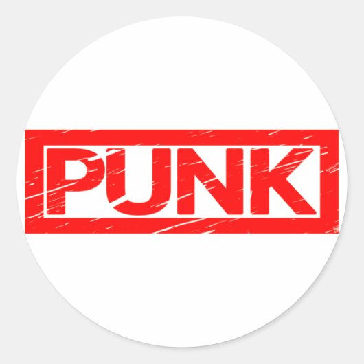 Punk Stempel Runder Aufkleber (Vorderseite)