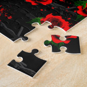Punk Themed Skull und Rose Black Puzzle (Seite)