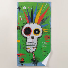 Punk-Totenkopf-Graffiti-Straßenkunst Strandtuch