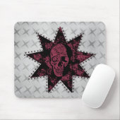 Punk-Totenkopf-Mauspad (Dunkles Rosa) Mousepad (Mit Mouse)