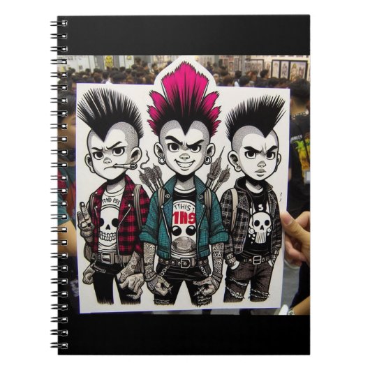 Punk-Trio-Notebook Notizblock (Vorderseite)
