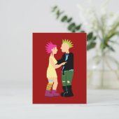 Punk Wedding Postkarte (Stehend Vorderseite)